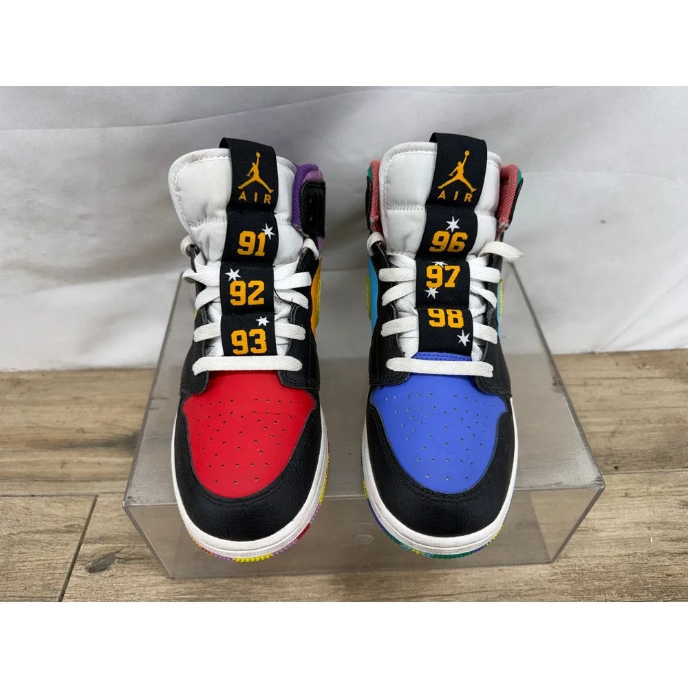 Nike Air Jordan 1 Mid Six Rings Multi-Color Mismatched FD1317-007 Mens 6.5Y